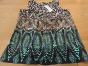Boho Animal Print Arrow Autograph Button Up Tunic Dress Top $79.99 BNWT 18 B16