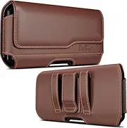 DeBin Holster for iPhone 16 16 Pro 15, 15 Pro 14 13 12 11 X Xs 10 XR, Galaxy S24 5G, S23, S22 - Cell Phone Belt Holder Clip Case Pouch Cover (Fits Cellphone with Otterbox Commuter Case on) Black