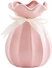 Perfk Small Ceramic Flower Vase Nordic for Desktop Table Centerpieces Decoration, Pink, 10cmx15cm