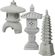 Ipetboom 3pcs Micro Landscape Ornaments Zen Garden Figurines Mini Pagoda Bonsai Miniature fengshui Pagoda Zen Tower Statue Mini Decor Pagoda Statue Landscape Decor Fish Tank Stone Sculpture