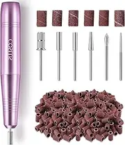 COSLUS Portable Electric Nail Drill File: Professional Nail Drill Kit for Acrylic Gel Dip Power Nails, Manicure Pedicure Polish Kit with Bits Sanding Bands, Suitable for Home Salon