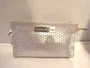 CRABTREE & EVELYN SILVER COSMETIC BAG NEW WITH TAGS