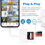 For iPhone iPad SD TF Memory Card Reader Adapter, Fast Data Transfer, For Office