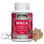 Maca Capsules With Arginine+Vitamins+Zinc Vegan for Men & Women Capsules