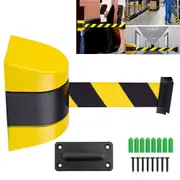 5M Wall Mount Barrier Tape Safety Warehouse Workshop Crowd Retractable