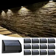 Solar Fence Lights Outdoor 12 Pack, RGB 8 Colors Deck Lights, Waterproof LED ...