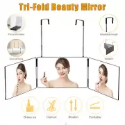 Tri Fold Beauty Mirror Hair Cutting Self Haircut Beauty Makeup Hanging 360° View