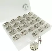 25PCS Metal Bobbin in Box 45785 for Singer Featherweight 221 222 301 Berni