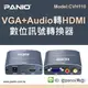 [5台]VGA+Audio轉HDMI 影音訊號轉換器支援 Deep Color 轉換器《✤PANIO國瑭資訊》CVH110