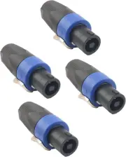 4 Pack 4-Pole Speakon Speaker Connectors, Twist Lock, Compatible with Neutrik