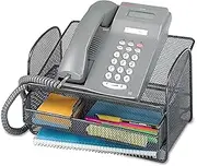 Safco 2160BL Onyx Angled Mesh Steel Telephone Stand, 11 3/4 x 9 1/4 x 7, Black