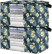 sanluoli 90L 2 Pack Under Bed Shoe Storage Containers with Reinforced Handles, clear window Closet Storage Bins