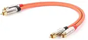 ROBAUN Stereo Audio Cable 2RCA Male to 2RCA Male [Left/Right] Premium Sound Quality Plug(TR041-Orange,5m)