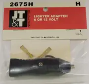 JT&T 2675H 6 or 12 Volt Replacement Automotive Cigarette Lighter Plug Adapter