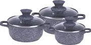 Wonderchef Granite Range Die-Cast Casserole Set – 6 Pc - Grey