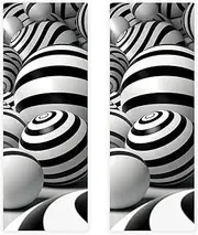 Hand Towels for Bathroom,Gym Towels for Working Out,Sports Towel,3D Ball Black White Stripes,2-Pc