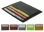 Genuine Leather Men's Thin Wallet Credit Card Flat Front Pocket Bill Fold Holder