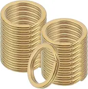 uxcell 20pcs Split Keychain Rings, 20mm Round Flat Keyrings Stainless Steel Open Key Chain Ring Dog Tag Rings for DIY Keychain Craft Lanyard, 1.8mm Thick, Gold