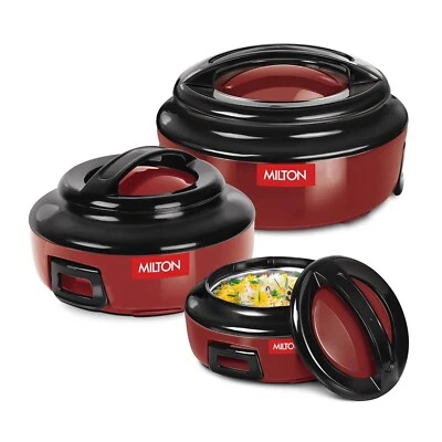 New Milton Ernesto Inner Stainless Steel Jr. Casserole Set of 3, Red- Free Post