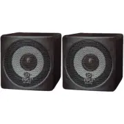 Pair New Pyle PCB3BK 3'' 100 Watt Black Mini Cube Bookshelf Speaker In Black