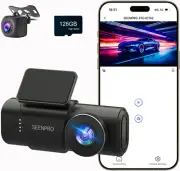 4K Dash Cam, Dash Camera Front and Rear, Include 128GB Card, Built-In Wi-Fi, 170