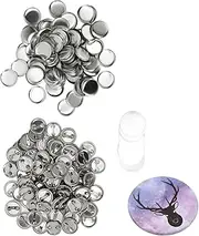 Baxnore Blank Button Badge Parts Set, Easy Print Customisation Kit, Iron Material 2.5 Cm Diameter with 100 Sets, Pre Assembled for Classroom Projects Events (25MM)