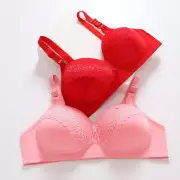 Deep-V Lace Full Coverage Bra Sexy Lace Floral Bra Padded Plus Size Push Up ※