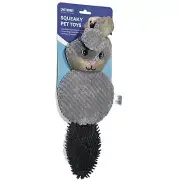 Petdom Squeaky Pet Dog Toy Fetch Toss Catch Stuffed With Squeaker Bunny 14" Grey