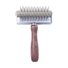 Wooden Handle Stainless Steel Pie Dough Roller Pizza Docker Baking Tool Wheel