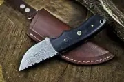New Custom HandForged Damascus Steel Skinner Knife with Micarta Handle | Rare