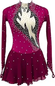 [Zagitova] Ice Figure Skating Dress for Girls Patchwork Women Open Back Competition Dance Clothing with Shiny Rhinestone