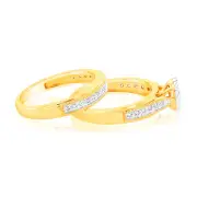 9ct Yellow Gold Cushion Shaped Bridal Ring Set in 0.30 Carat Natural Diamonds, Q