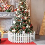 12” Christmas Tree Fence 30 PCS White Picket Fence for Chirstmas Home Decor