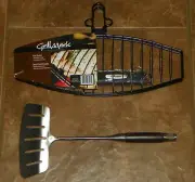 NWT GRILL MARK Non-Stick FISH BASKET Broiler Steel & NWOT Slotted Turner SPATULA