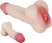 Realistic Dildo Pocket Pussy Masturbators Adult Sex Toy Stimulator with 3D Textured Mini Pussy Soft Vaginal G-spot Dildo Stroker for Men and Couples Penis Soft Extender Extension Delay Hollow Sleeve Masturbation Cup Male Sex Toy