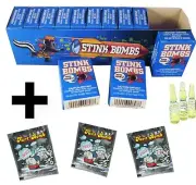 1 CASE OF 36 STINK VIALS + 3 FART SACK BAGS ~ COMBO SET