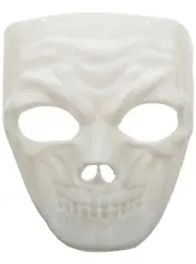 Skeleton Face White Plastic Halloween Costume Mask
