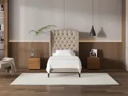 My Style Winged Headboard & Slimline Base - King Single / Natural / Slimline Base