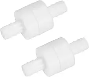 uxcell 2-Pack One Way Check Valve, 5/16" Barb Hose Non Return Plastic Pressure Ozone Resistance Air Valve for Fuel/Oil/Water/Air/Gas 1.83" [White]