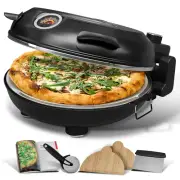 Electric Pizza Oven Indoor, 12 Inch Countertop Pizza Oven, Portable Stone Piz...