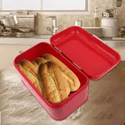 Metal Bread Box Tin Kitchen Storage Tank Bread Box (red)