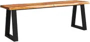vidaXL Solid Acacia Wood Bench with Live Edge and Stable Steel Frame - Industrial Style and Natural Look - Easy Assembly - 140 cm