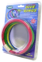 DIVE RING RINGS GAME SET FOR SWIMMING POOLS POOL WATER SPORT DIVE FUN HABCO H202