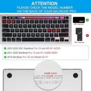 Keyboard Cover Skin with MAC OS Hot Keys for MacBook Pro 13 i Premium Shortcuts