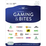 The Ultimate Gift for Gaming & Bites $50 Gift Card