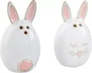 Mud Pie Bunny Rabbit Salt and Pepper Shakers Easter White