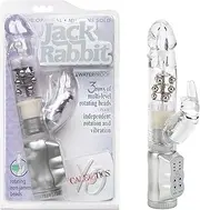 CalExotics Waterproof Jack Rabbit – Rabbit Vibrator With Rotating Shaft – Vibe Sex Toys for Couples – Adult Clitoral & G Spot Massager – Clear