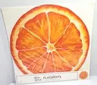 Hester & Cook ORANGE SLICE Paper Placemats Pack of 12 Made in the USA 16"x16"