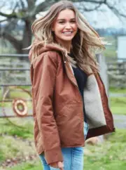New Burke & Wills Kings Ladies LightWeight 9oz Oilskin Adult Winter Sherpa Lined