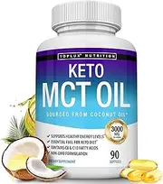 Keto Mct Oil Softgels Advanced Ketosis Diet - 1000 Mg Natural Pure Coconut Oil Extract Pills for Ketogenic & Ketone Diet, Easy to Digest Fuel for Energy & Brain, Men Women, 60 Softgels, Lux Supplement